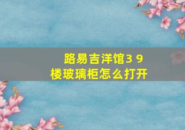 路易吉洋馆3 9楼玻璃柜怎么打开